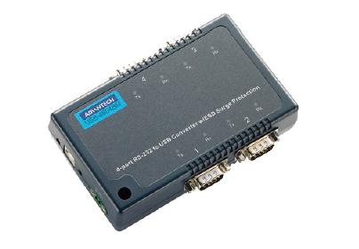 研華USB 轉(zhuǎn)4端口RS-232/422/485 轉(zhuǎn)換器，帶浪涌保護USB-4604BM