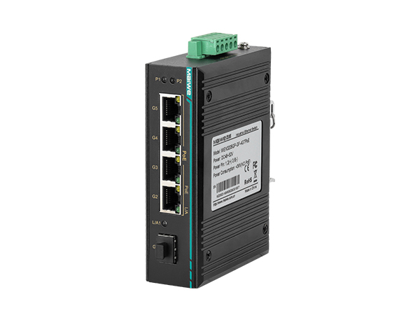 邁威通信MIEN3205GP-GF-4GTPoE 5口二層全千兆PoE卡軌式工業(yè)以太網(wǎng)交換機(jī)