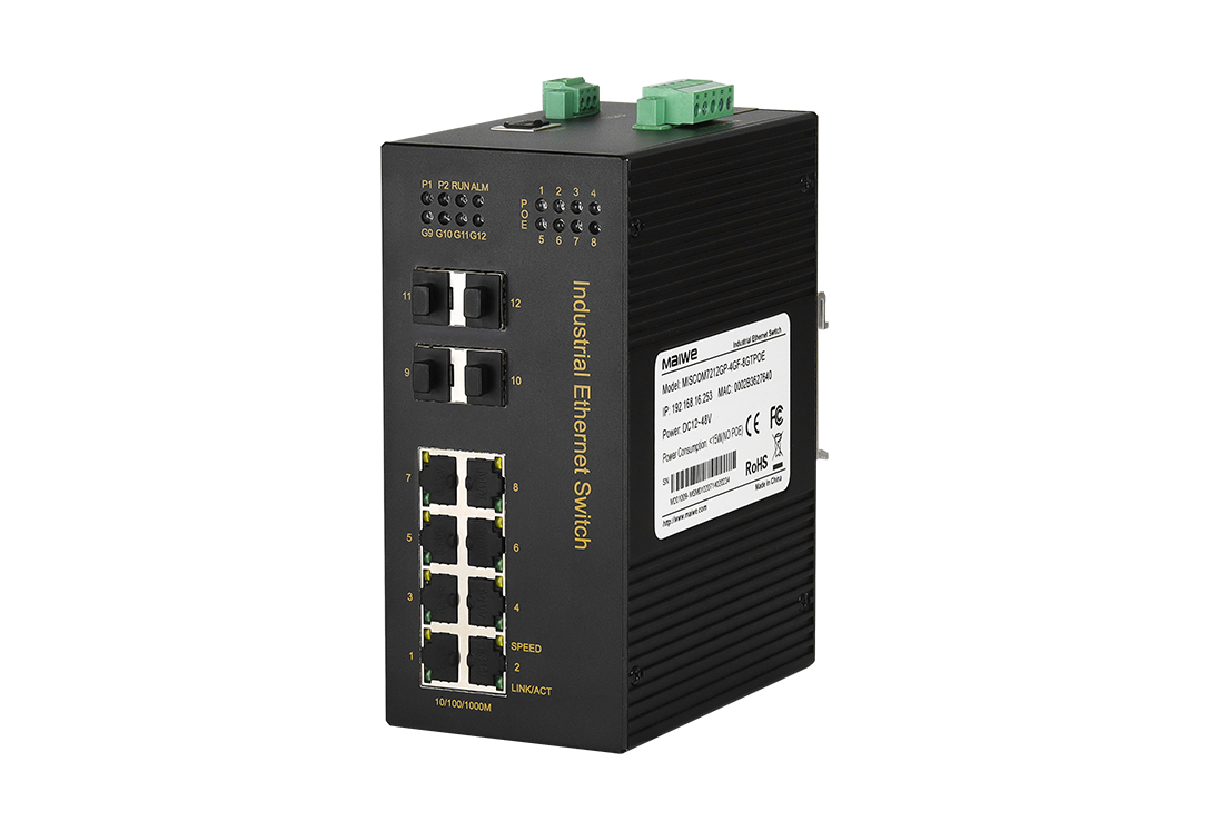 邁威通信MISCOM7212GP-4GF-8GTPOE 12口全千兆二層網(wǎng)管型PoE卡軌式以太網(wǎng)交換機